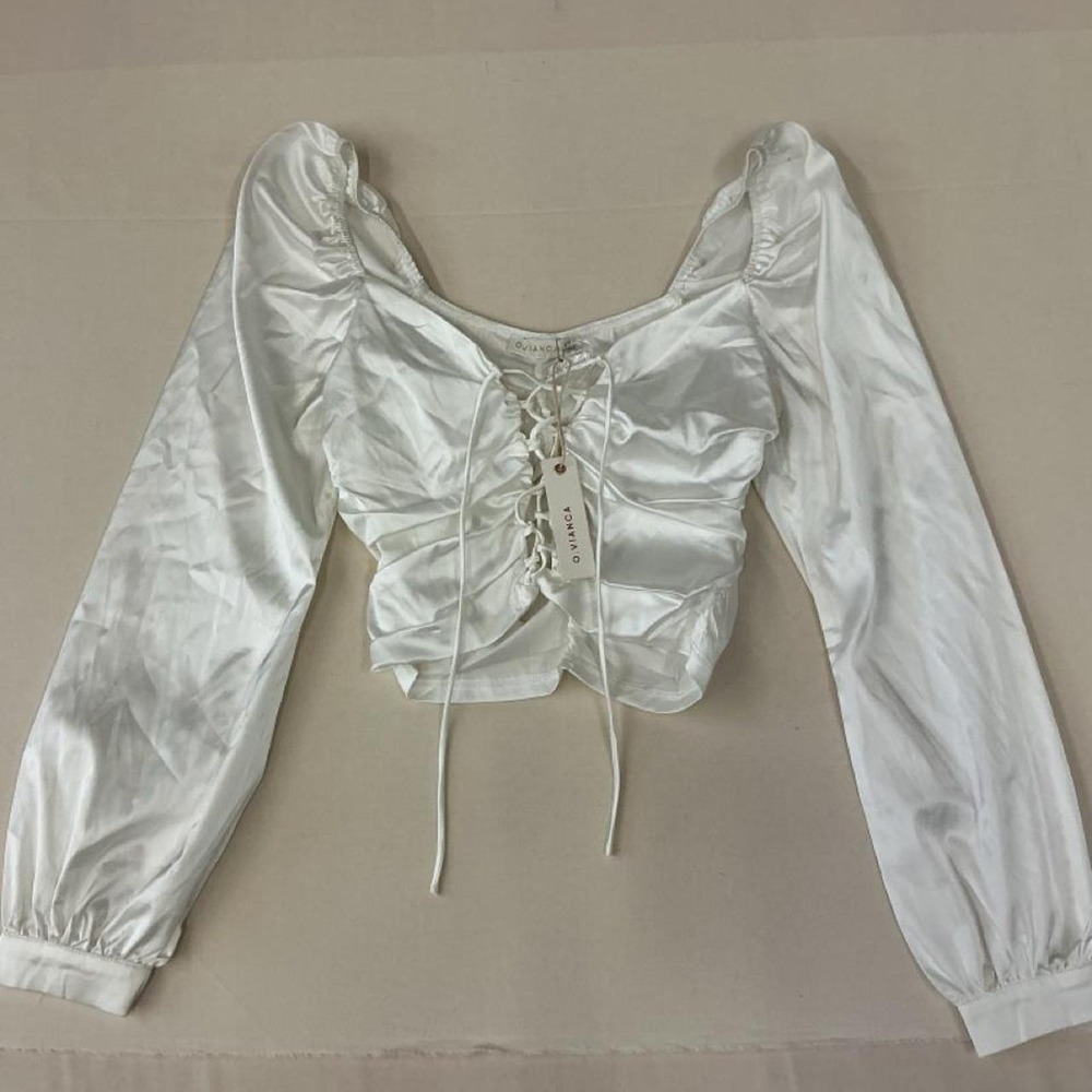 O.Vianca satin crop top